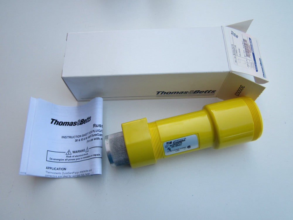NEW Thomas & Betts 9C33U2/C75 Russellstoll DuraGard Washdown Connector 250V 30A