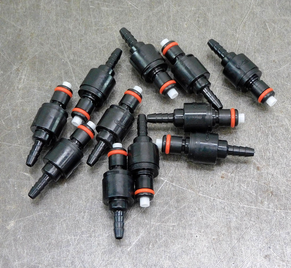CPC Valved In-Line Hose Barb Coupling 1/8" Lot of Eleven (11)