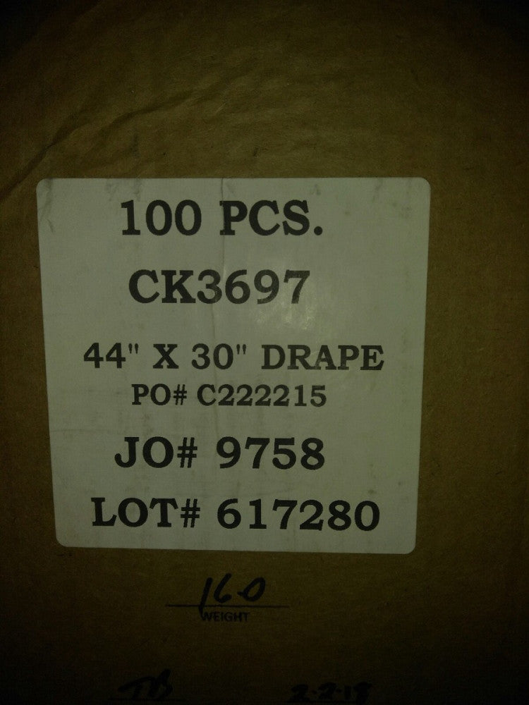 NEW BOX OF 44" X 30" ANTI STATIC SURGICAL DRAPE 100PCS