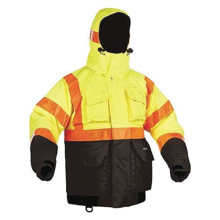Kent Safety 151800-410-070-23 Flotation Jacket,Hi Vis,Deluxe,Hood,3Xl