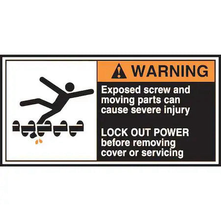 Accuform Lecn361 Label, Cema, 2-1/2X5, Warning Exposed, Pk5, Lecn361