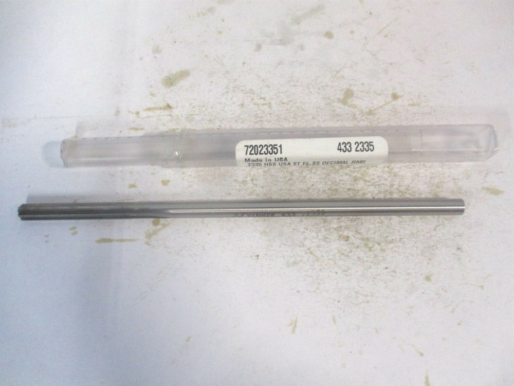 (433-0.2335) 0.2335" x 1-1/2" x 6" Straight Shank HSS 6-Flute Chucking Reamer 