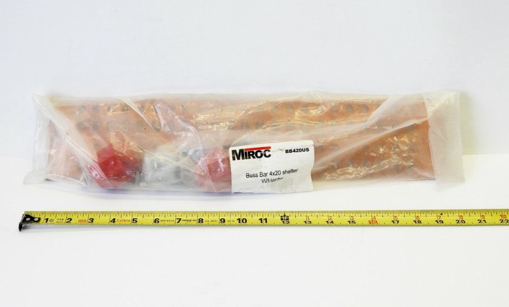 Miroc BB420US Copper Buss Bar 4x20 Shelter w/ Hardware