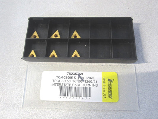 (TCN21005K) TPGH21.50 TCN55 TiN Coated Carbide Turning Insert - Pack of 6 