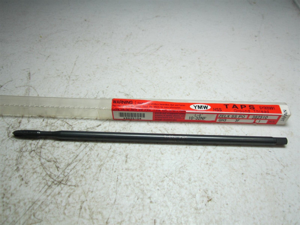 YMW (382510) 10-32NF GH3 3 Flute ZELX SS PO HSS Spiral Pointed Tap