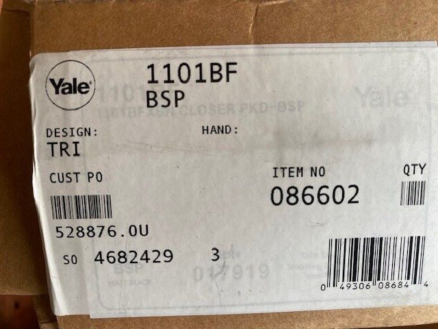 Yale 1101BF-BSP Series Manual Damper, 086602, Black (NEW)