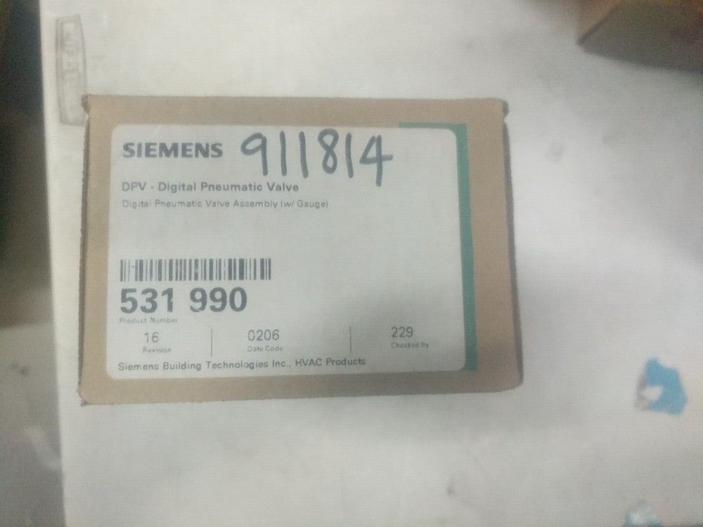 Siemens Digital Pneumatic Valve 531-990