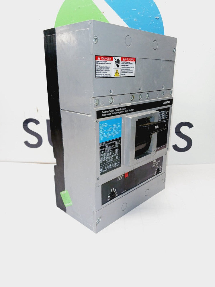 NEW SIEMENS 400 AMP CIRCUIT BREAKER 2 POLE 240 VAC 250 VDC W/400A TRIP JXD22B400