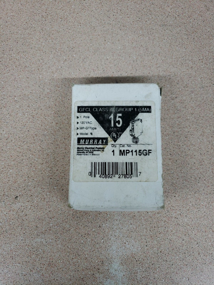 MURRAY MP115GF GFCI, 15 AMP, 1 POLE, 120 VOLT mp-gttype