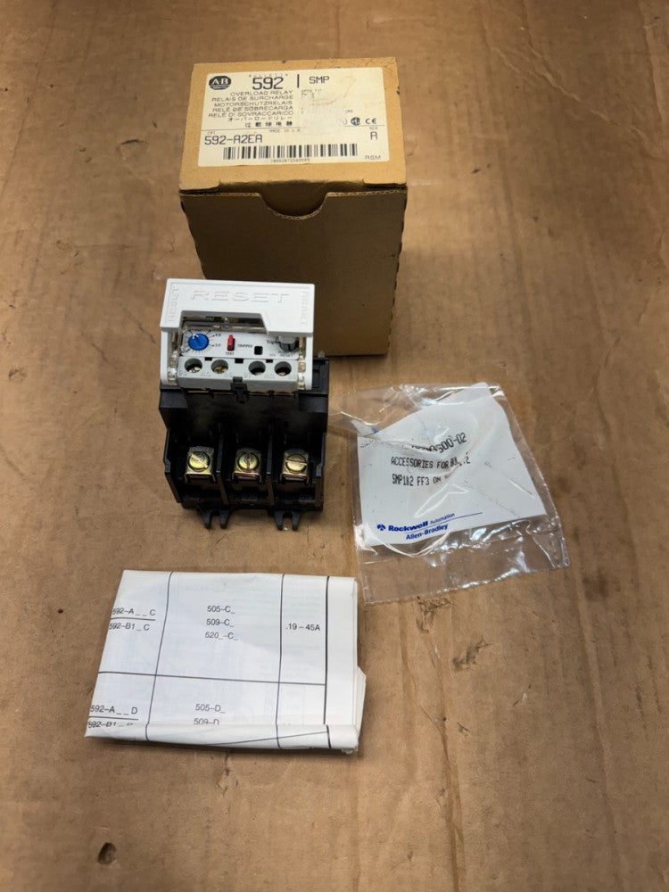 NEW IN BOX ALLEN-BRADLEY SMP OVERLOAD RELAY 592-A2EA SERIES A