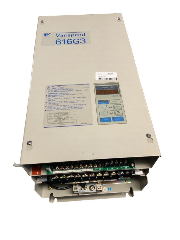 YASKAWA CIMR-G3V4011, 400V CLASS INVERTER, INPUT 3PH 380-460VAC, 50/60Hz 30A.