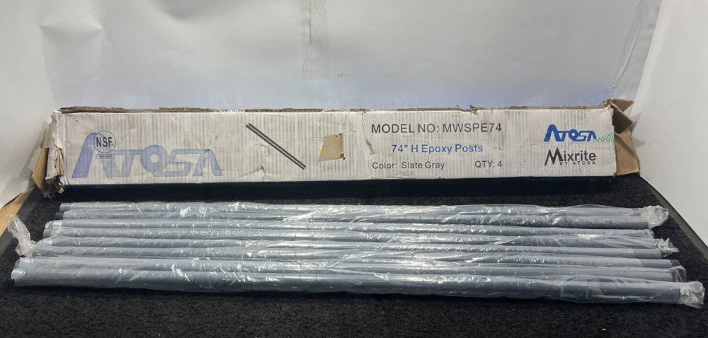 (QTY 4) Mixrite By Atosa MWSPE74 74" Epoxy Posts ONLY, Slate Gray