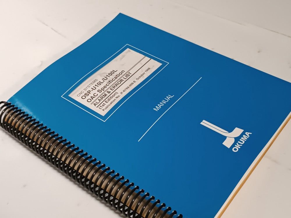 Okuma OSP-U10L/U100L OAC Specification Alarm & Error List Manual P-K769-009-E