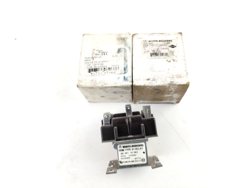 2pcs White-Rodgers 90-341 Switching Relay 120V Coil DPDT 120/250VAC 50/60Hz