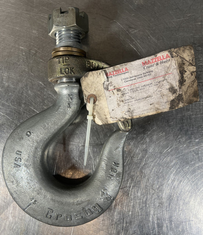 Nos CROSBY HOOK WITH MANUAL CLOSING GAT BL-B , 11B SHNK HK 9.2T , 1050496