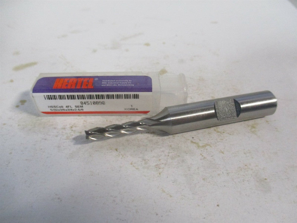 (E299914117) 5/32" x 3/4" x 3/8" x 2-5/8" OAL 4 Flute Cobalt Square End Mill 