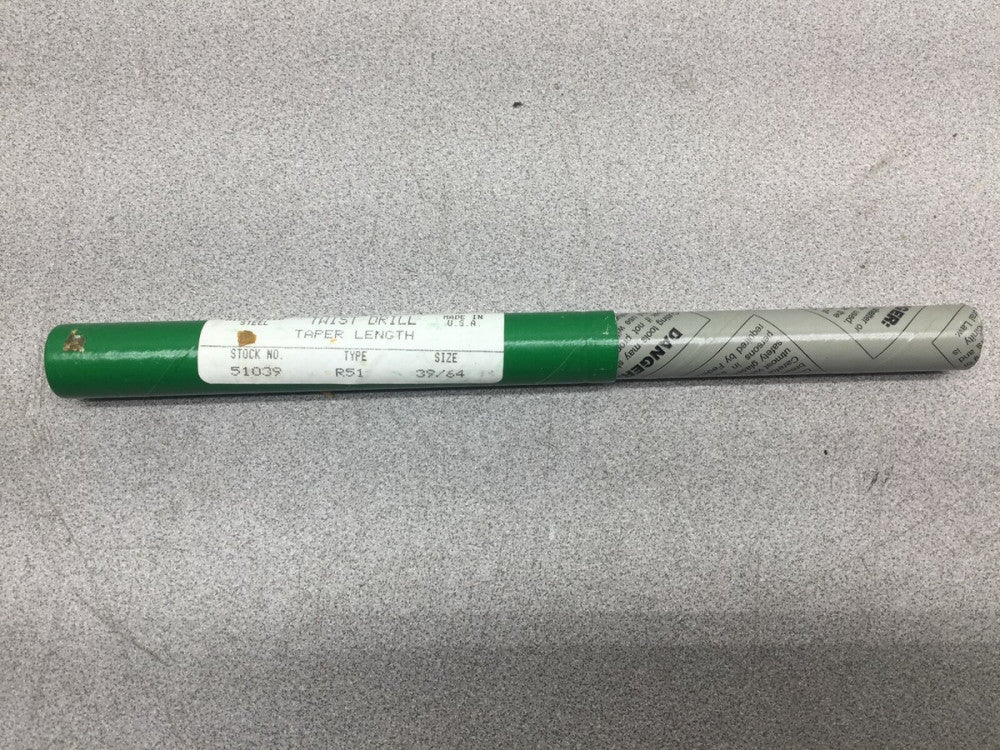 NEW IN BOX PRECISION TAPER LENGTH 39/64 HSS POLISHED TWIST DRILL BIT 51039