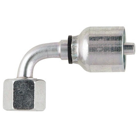 Parker 1Cf43-8-4 Crimp Fitting,90 Deg.,1/4" I.D.,F,Metric