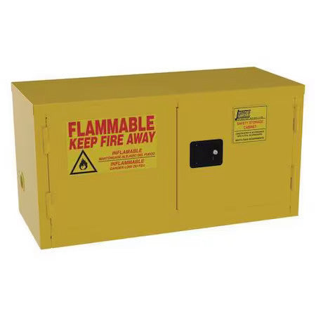 Jamco By15yp Hazardous Material Storage Cabinet, 15 Gal, 0 Shelves, Steel, 43