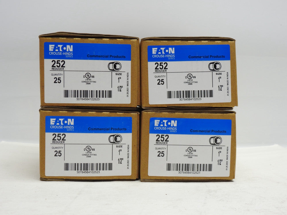 (LOT OF 100) Eaton 252 Reducer 1" to 1/2" Crouse-Hinds Fittings, CP Series
