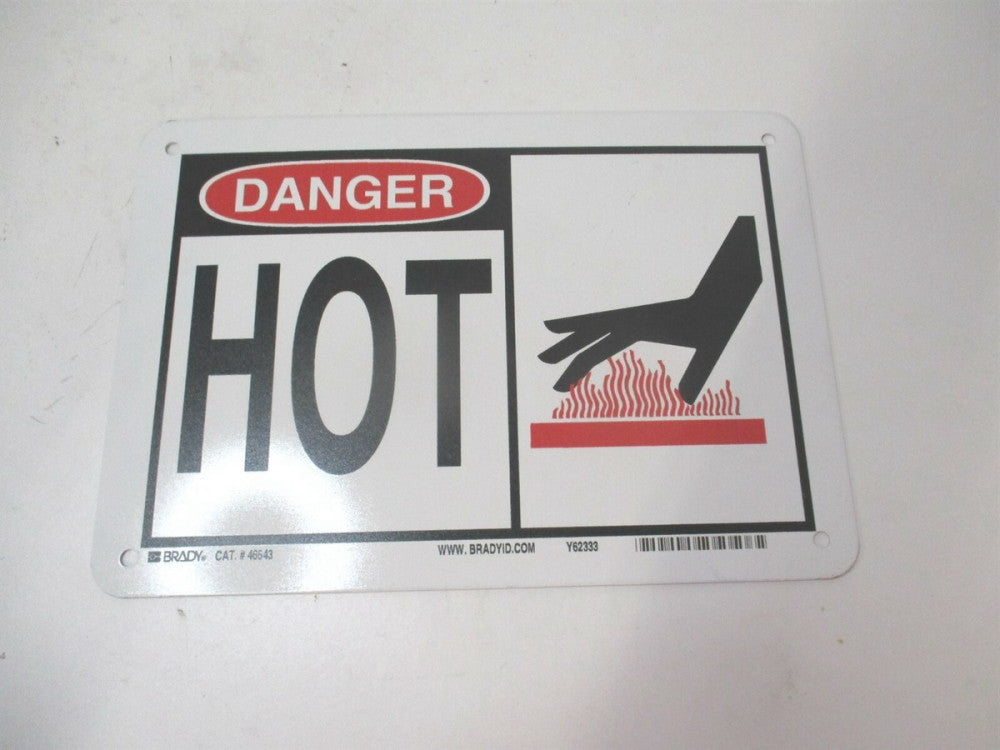 Brady (46643) 7" x 10" Danger Hot Sign Holes Mounting Holes