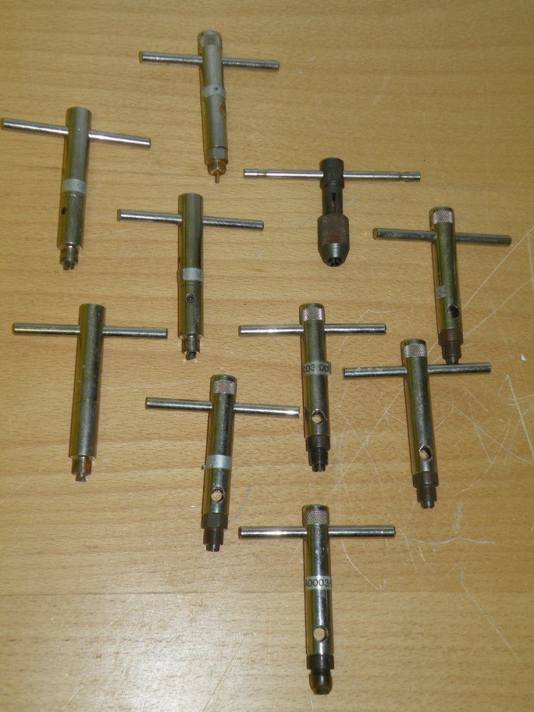 (10) Threaded T-Handle Manual Drill / Insert Tools A0003-D0-1