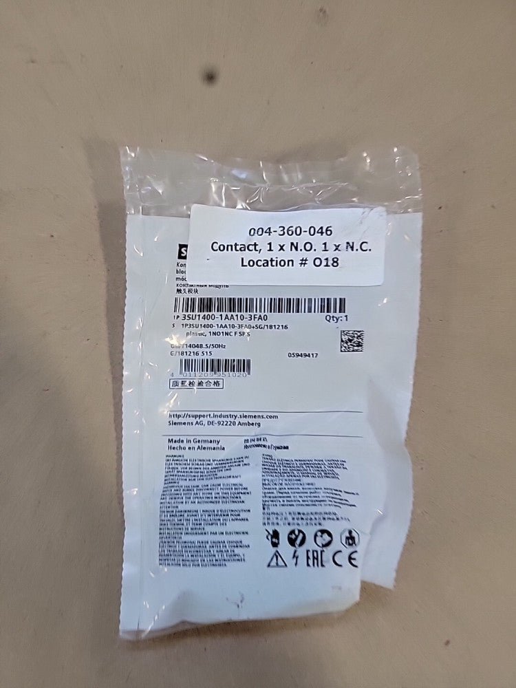 Siemens 3SU1400-1AA10-3FA0 Contact Module Block - NEW Surplus!