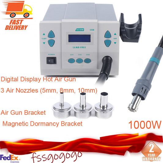1000W Soldering Hot Air Heat Gun Hot Digital Display Air Rework Station 861DW 