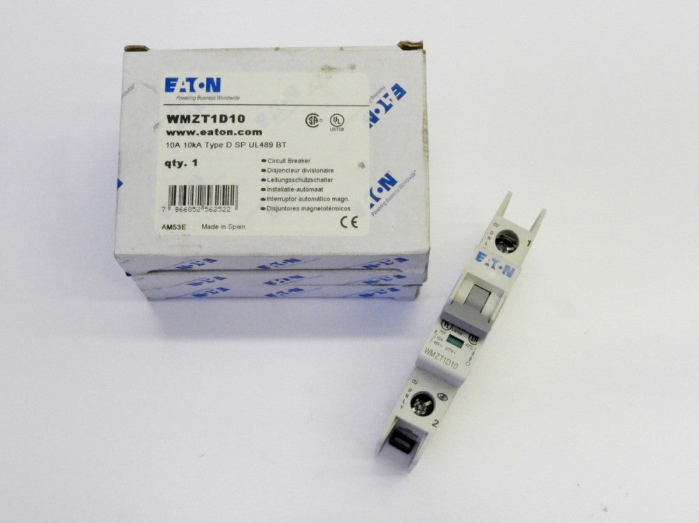 3pcs Eaton WMZT 10A 1 Pole Circuit Breaker 10KA Type D SP UL489 BT D Curve New
