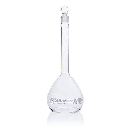 Globe Scientific 8200500 Volumetric Flask,500 Ml,260 Mm H,Pk6