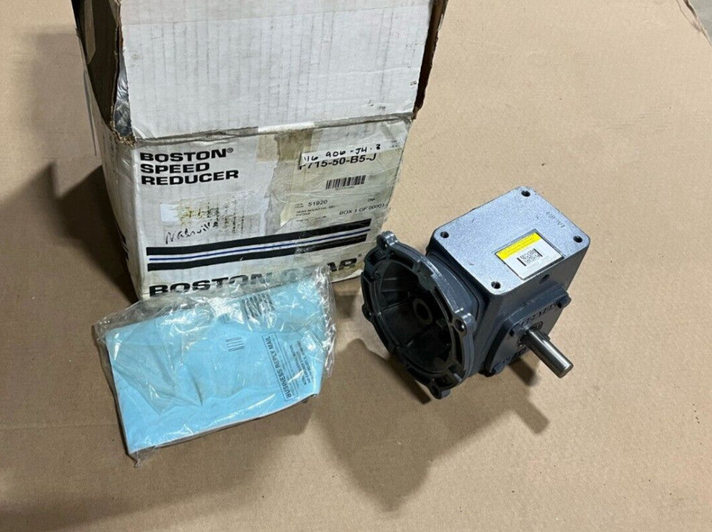 Boston Gear F715-50-B5-J Worm Gear Reducer Ratio 50 Input HP .35 Torque 429