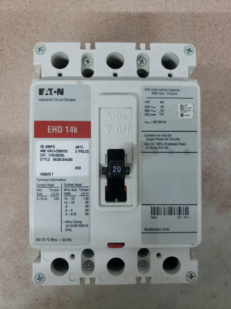 EATON EHD3020L CIRCUIT BREAKER NOS-CHIPPED