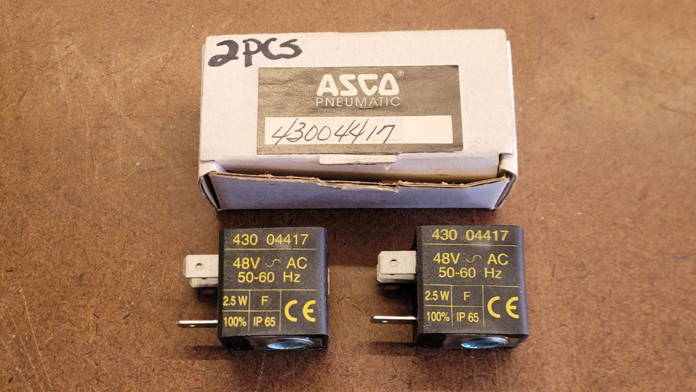 Lot of 2 Asco 430 04417 Solenoid Valve Coils 48VAC