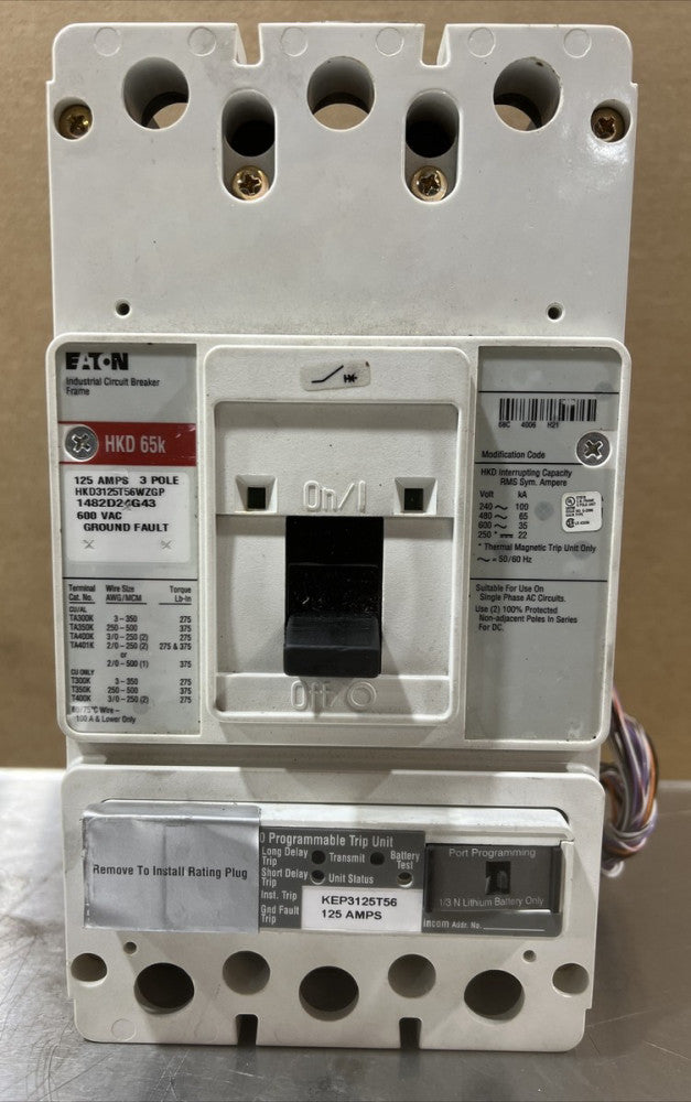 EATON HKD3125T56WZGP Bolt-On Circuit Breaker Used Surplus
