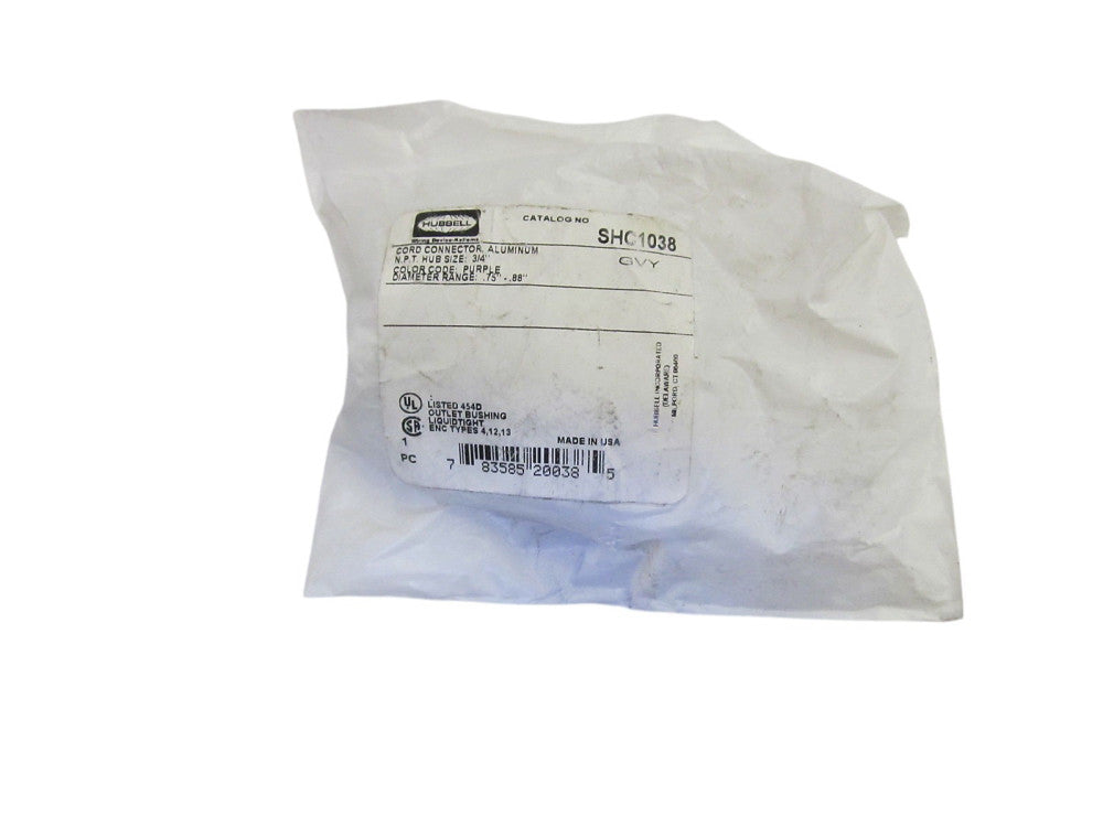 HUBBELL SHC1038 ALUMINUM CORD CONNECTOR 3/4" NSMP