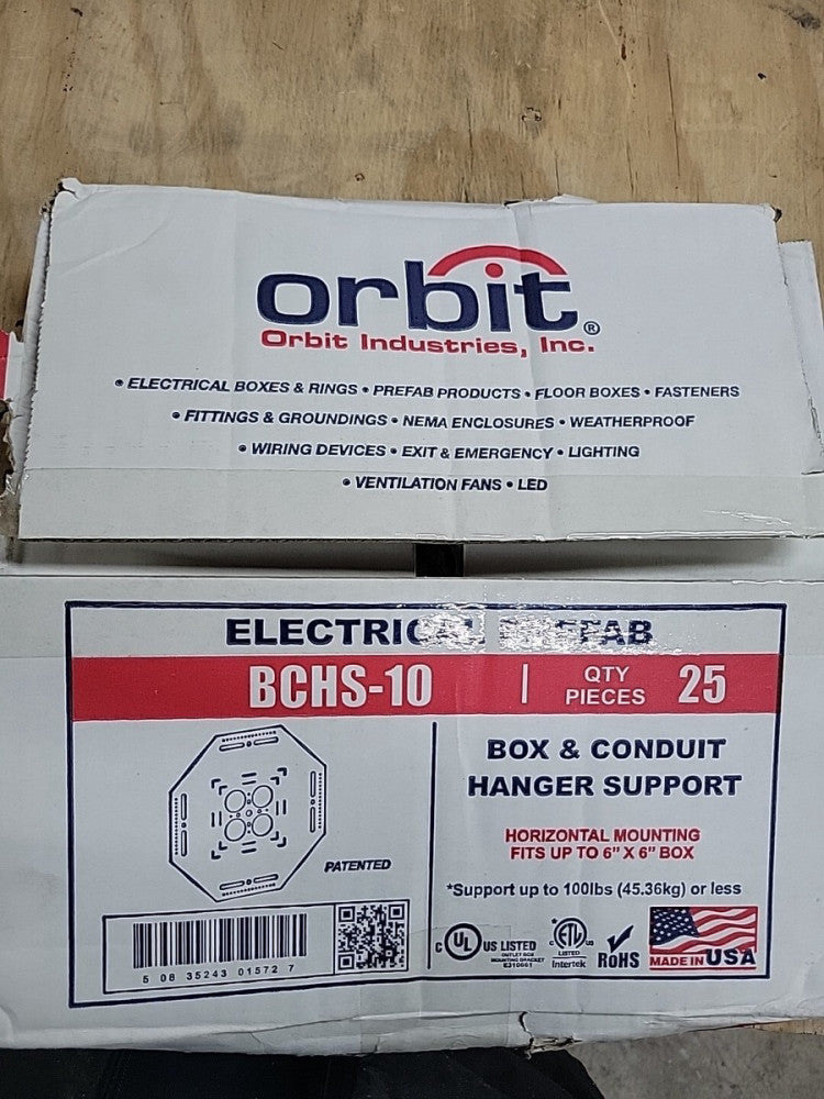 New Old Stock! Orbit Box of 13 BCHS-10 BCHS10 Box & Conduit Hanger