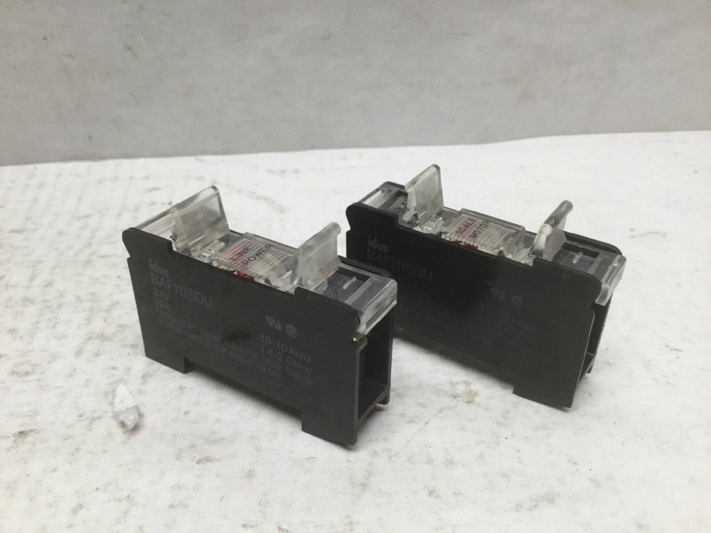 Idec BAF111SDU Fuse Holder, 24V, 10A (Lot of 2)