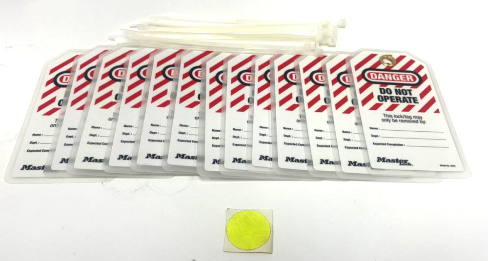 MASTER LOCK 497A SAFETY LOCKOUT TAGS 497A LOT OF 13