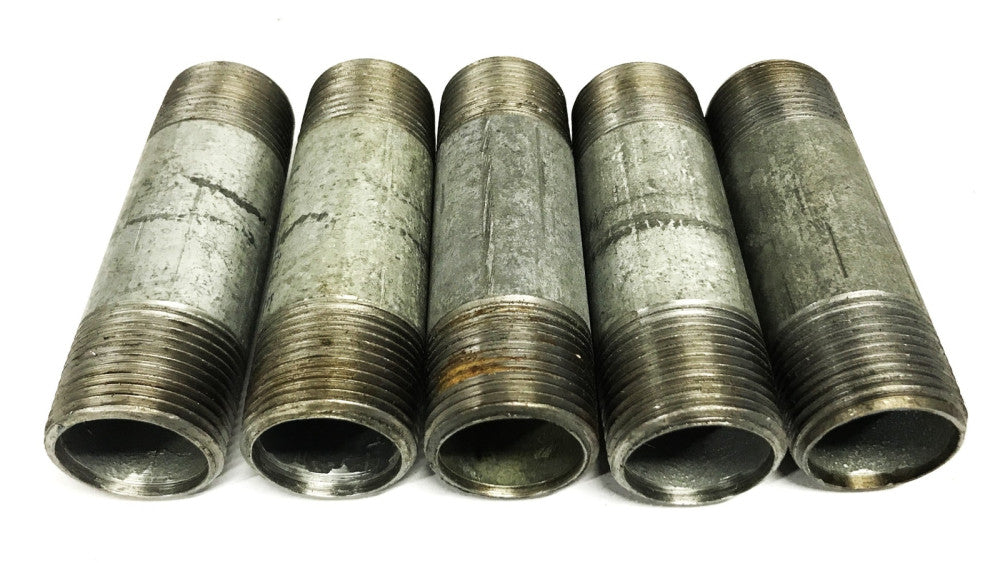 Unbranded 1 inch x 4 inch Galvanized Steel Conduit Nipple [Lot of 5] NOS