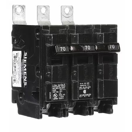 Siemens B370 Miniature Circuit Breaker, Bl Series, 70A, 3 Pole, 240V Ac, 10Ka