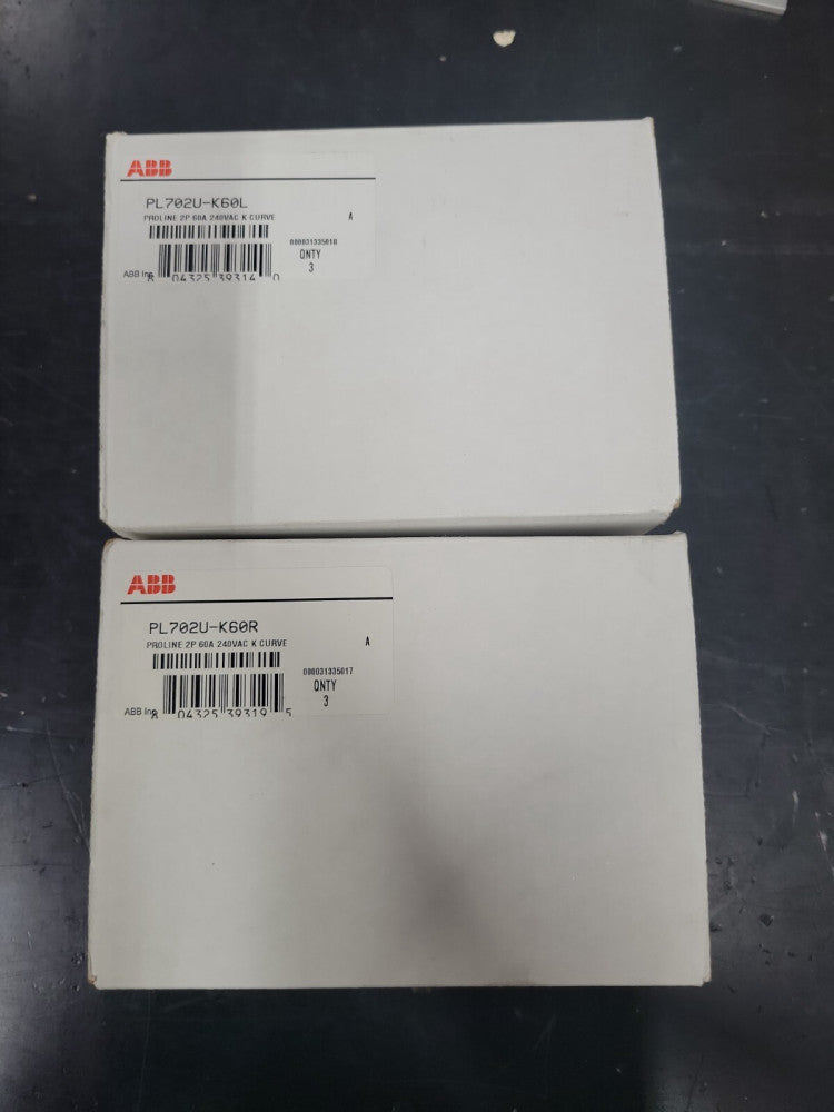 NEW BOX OF 3 ASEA BROWN BOVERI PL702U-K60L 60A 2P 240V