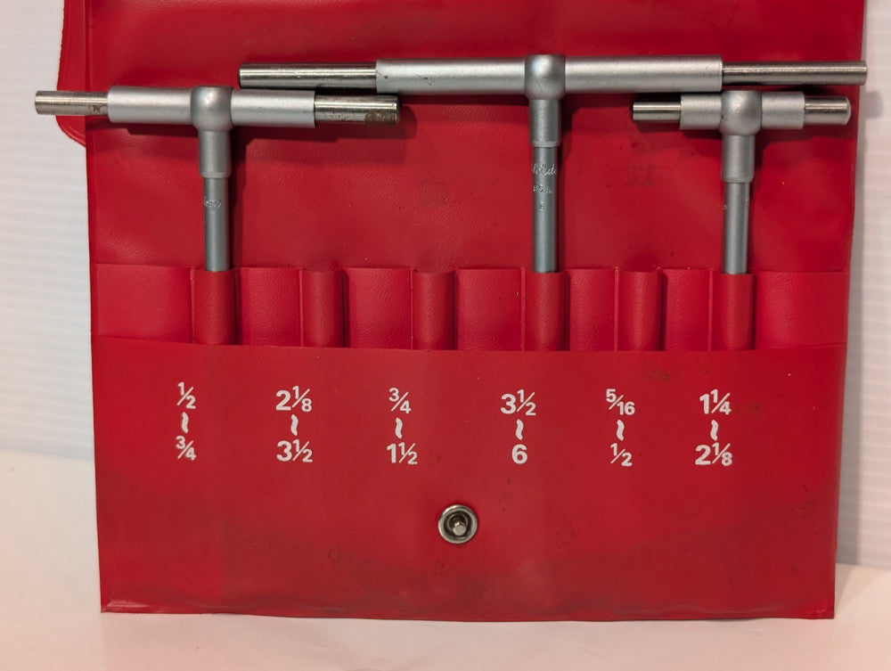 Mitutoyo 155-903 steel telescoping gages set in snap pouch, (only 3 pieces)