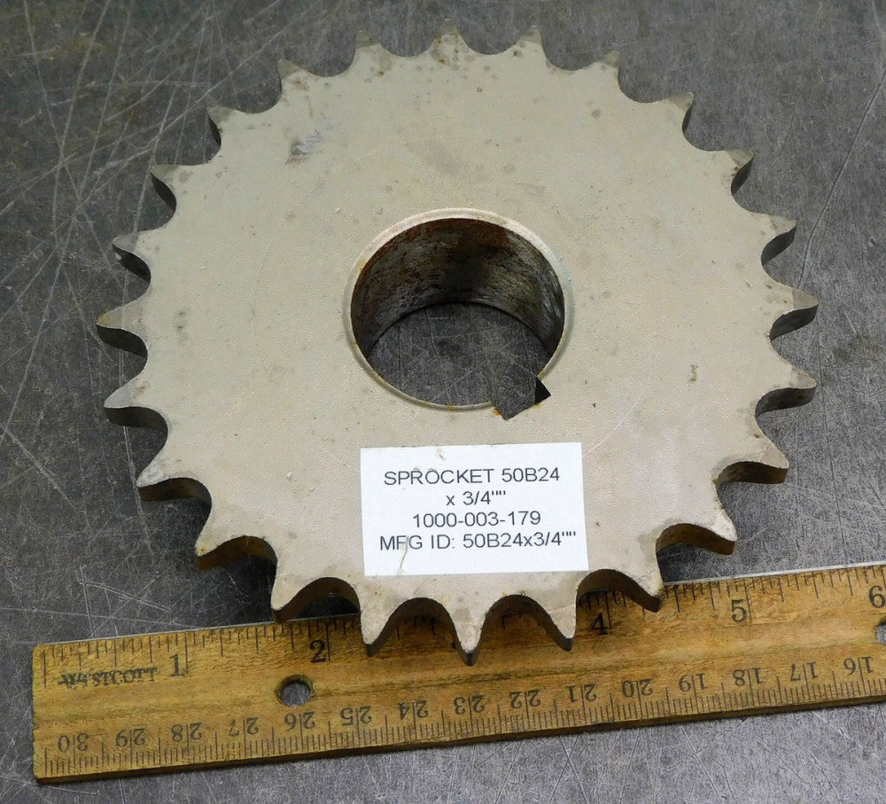 Martin 50B24 Roller Chain Sprocket #50 24 Teeth 1-1/2" Bore