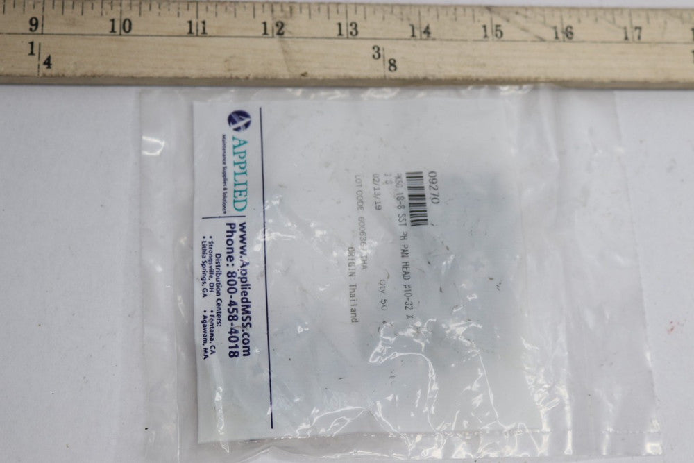 (50-Pk) Pan Head External Tooth Washer Machine Screw Grade 18-8 #10-32 x 3/8"