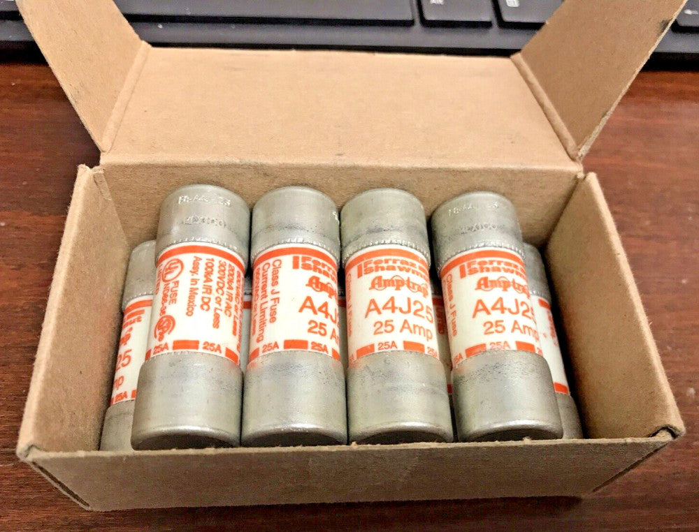 Lot of 9 FERRAZ SHAWMUT AMPTRAP A4J25  Class J Fuse 25A, 600Vac