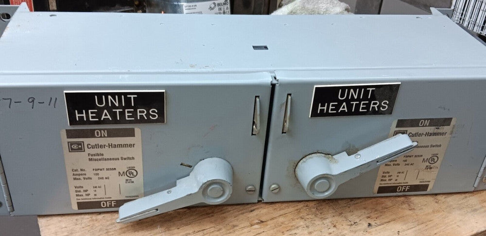 Cutler Hammer FDPWT3233R 100 Amp Twin Panelboard Switch 3 Pole Fusible 240v