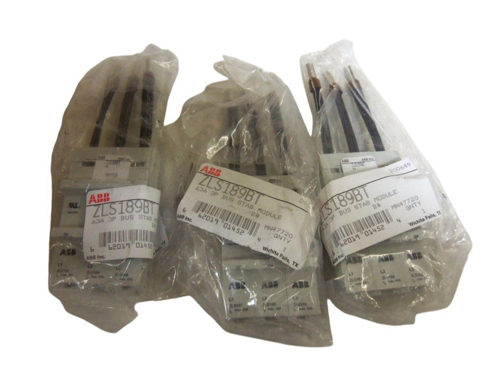 LOT OF 3 ABB ZLS189BT BUS STAB MODULE NSMP