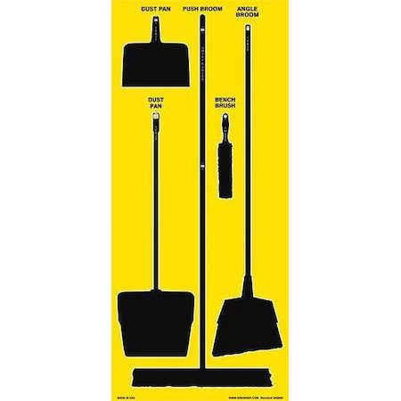 Zoro Select 34Gn45 Store-Boards,68X30 In,Black/Yellow,Ultra Aluma-Lite