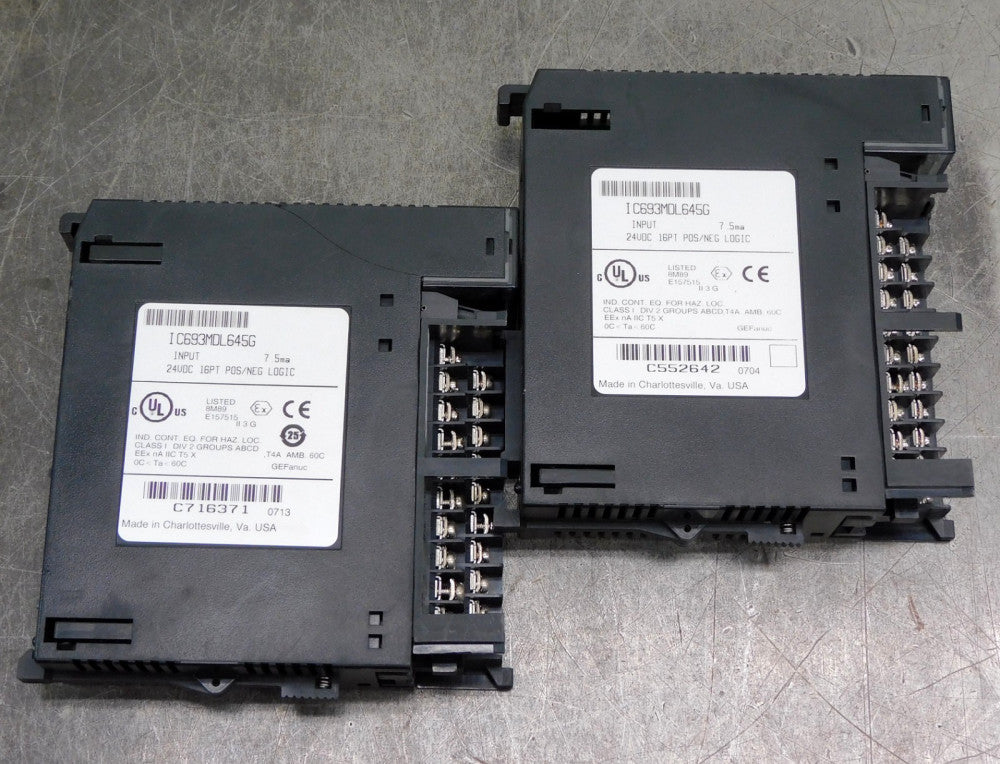GE Fanuc I C693MDL645G Input Module 24V DC 16 PT Lot of Two (2)
