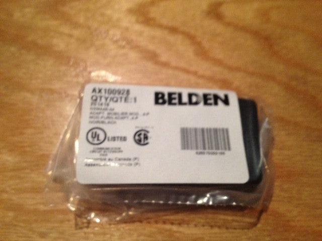(Box of 10) BELDEN AX100928 MODULAR FURNITURE ADAPTER, 4 MOD, BLACK (NEW)
